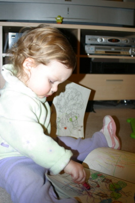 Lizzie loves to color!