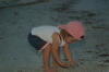 Lizzie has fun with the shells!